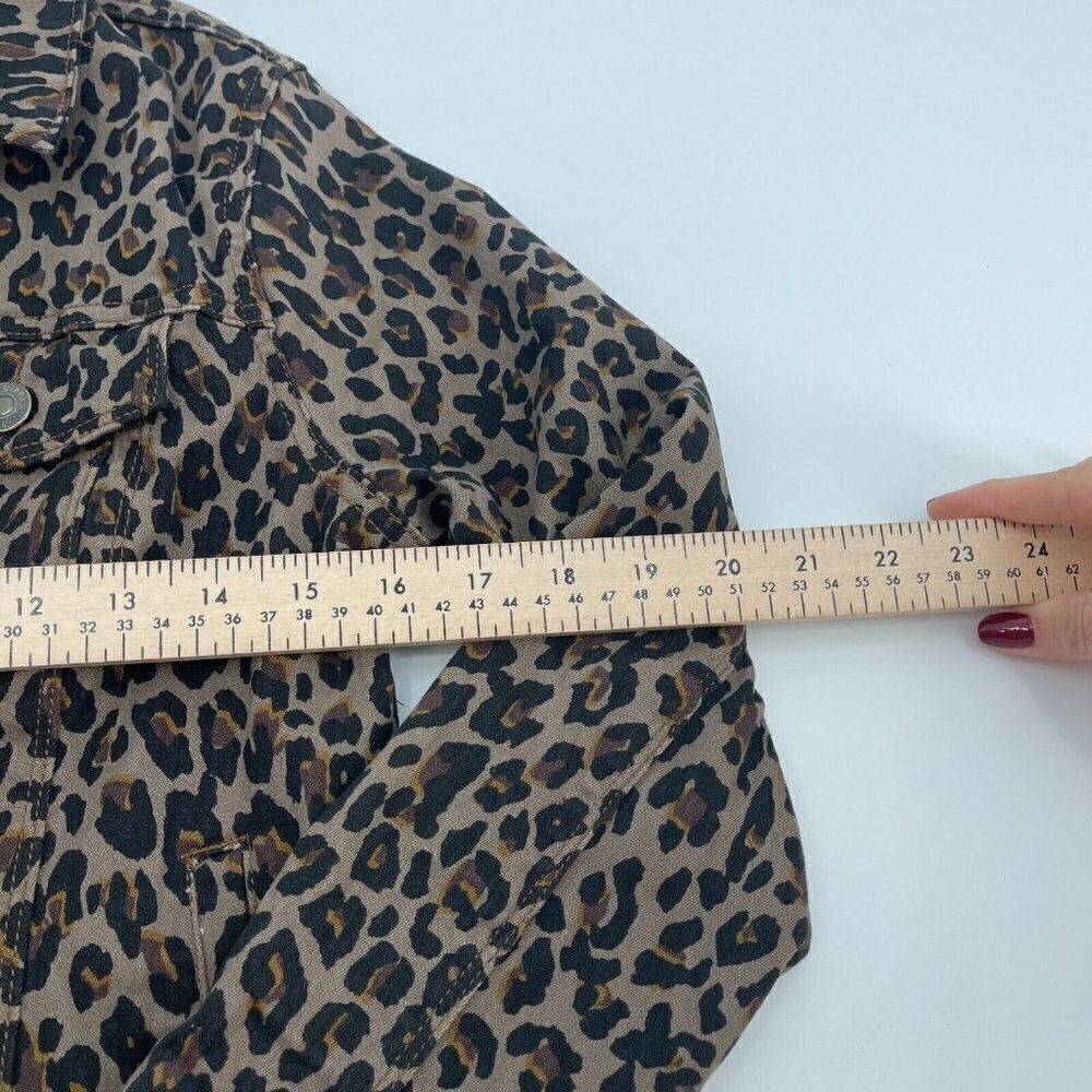 Nine West Jacket Small Womens Brown Animal Print Button Up Casual Long Sleeves - Picture 7 of 12